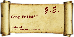 Geng Enikő névjegykártya